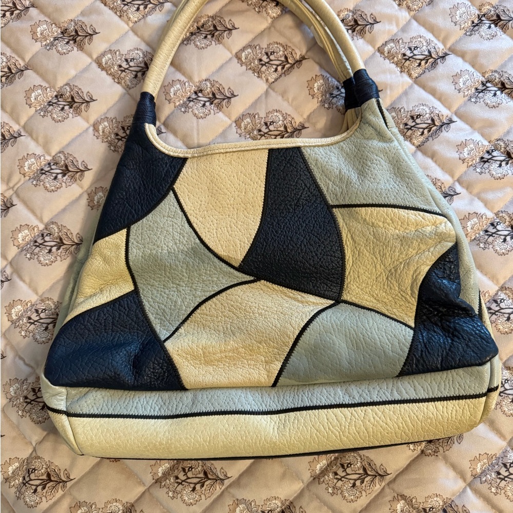 Vintage Handmade my Carlos Falchi Patchwork Leather Shoulder Bag